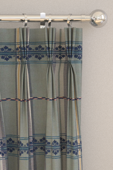 Rideaux Hanover Check - Bleu sarcelle / indigo - Morris. Cliquez pour en savoir plus et lire la description.