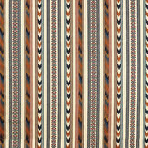 Bloomsbury Stripe Fabric - Russet / Indigo - by Morris