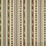 Bloomsbury Stripe Fabric - Forest / Madder - by Morris