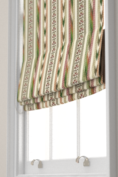 Bloomsbury Stripe Blind - Forest / Madder - by Morris. Click for more details and a description.