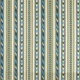 Bloomsbury Stripe Fabric - Woad / Thyme - by Morris
