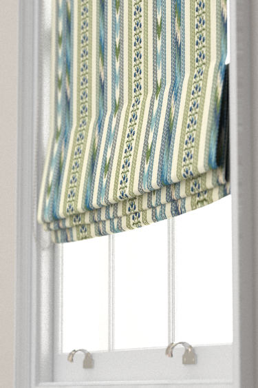 Bloomsbury Stripe Blind - Woad / Thyme - by Morris. Click for more details and a description.