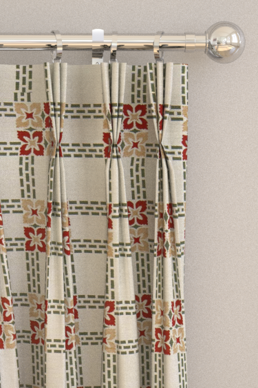 Wisley Weave Curtains - Russet / Thyme - by Morris. Click for more details and a description.