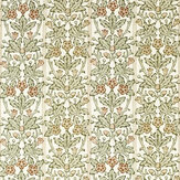 Oak & Blossom Fabric - Chestnut / Primrose - by Morris