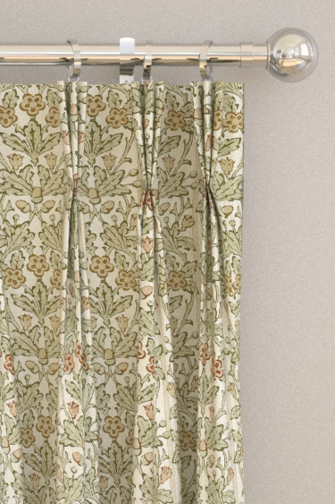 Oak & Blossom Curtains - Chestnut / Primrose - by Morris. Click for more details and a description.