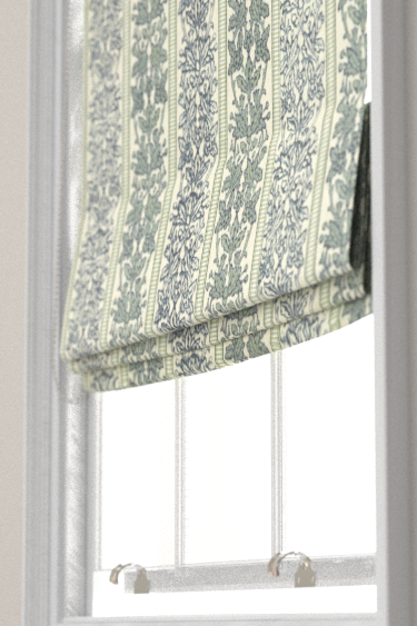 Oak & Blossom Weave Blind - Green / Indigo - by Morris. Click for more details and a description.