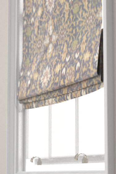 Wilton Warp Print Blind - Indigo - by Morris. Click for more details and a description.