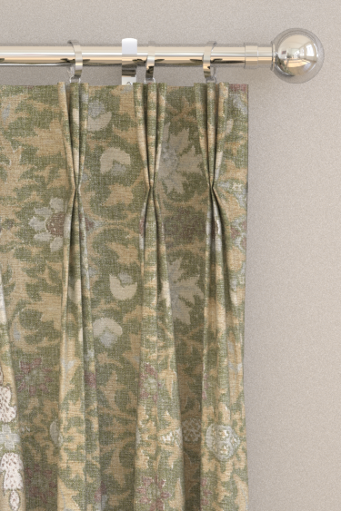 Wilton Warp Print Curtains - Forest - by Morris. Click for more details and a description.