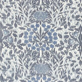 Daisy & Oak Warp Print Fabric - Indigo - by Morris