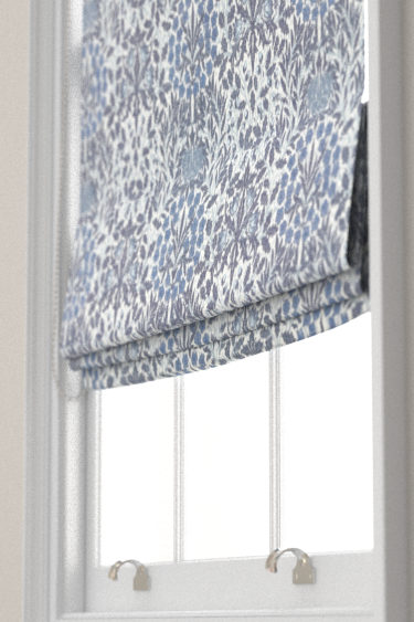Daisy & Oak Warp Print Blind - Indigo - by Morris. Click for more details and a description.