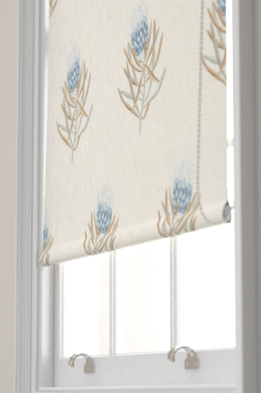 Protea Flower Blind - China Blue / Linen - by Sanderson. Click for more details and a description.