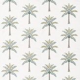 Palm Grove Embroidery Fabric - Teal / Green - by Sanderson