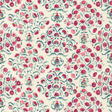 Tejido Ottoman Flowers - Rojo cereza/añil - de Sanderson