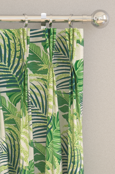 Manila Curtains - Green / Ivory - by Sanderson. Click for more details and a description.