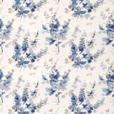 Delphiniums Fabric - Indigo - by Sanderson