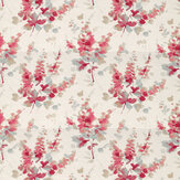 Delphiniums Fabric - Coral - by Sanderson