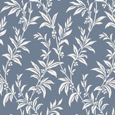 Paxford Leaves Wallpaper - Dark Seaspray - by Laura Ashley