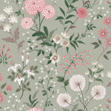 Otterham Garden Wallpaper - Pistachio - by Laura Ashley