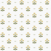 Harthill Daisy Wallpaper - Ochre Yellow - by Laura Ashley