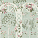 Panoramique Arlingham Gardens Mural - Eau de Nil - Laura Ashley