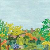 Castle Garden Mural - Pale Lime - by Little Greene. Click for more details and a description.