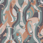 Papier peint Castillo - Aqua / terre de Sienne - Osborne & Little