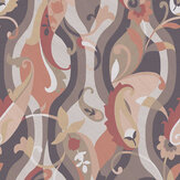 Papier peint Castillo - Charbon de bois / terracotta - Osborne & Little