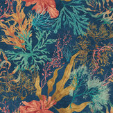Sea Tangle Wallpaper - Deep Sea / Coral - by Isabelle Boxall