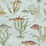 Tranquil Tides Wallpaper - Mineral / Olive / Stone - by Isabelle Boxall