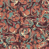 Eddy Wallpaper - Cherry / Cerulean - by Isabelle Boxall