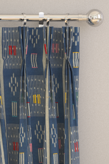 Safar Curtains - Indigo / Multi - by Sanderson. Click for more details and a description.