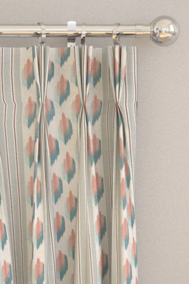 Musafir Curtains - Mineral / Coral - by Sanderson. Click for more details and a description.
