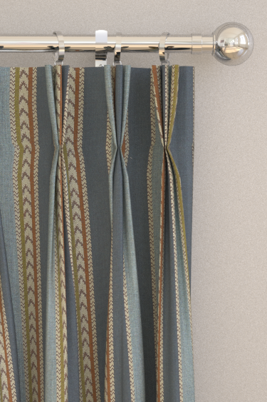 Belari Curtains - Woad / Harissa - by Sanderson. Click for more details and a description.