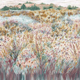 Wild Bloom Mural - Mineral / Blush - by Clarke & Clarke