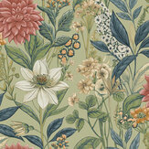 Clematis Wallpaper - Sage - by Albany