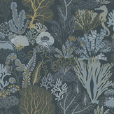 Nautilus Wallpaper - Navy / Gold - by Albany