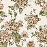 Hortensia Wallpaper - Coral / Green - by Albany