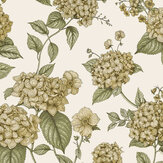 Hortensia Wallpaper - Ochre / Green - by Albany