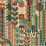 Kuparr Wallpaper - Evergreen / terracotta - by Harlequin