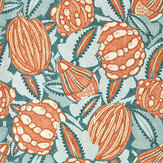 Zenith Wallpaper - Terracotta / azul - by Harlequin