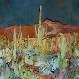 Panoramique Saltillo Panel - Bleu nuit / terre d’ombre brûlée / azur - Harlequin