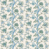 Indienne Panel Mural - Cornflower / pine - by Harlequin