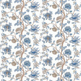 Indienne Panel Mural - Indigo / birch - by Harlequin