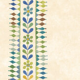 Flower Pot Wallpaper - Blue/ Green - by G P & J Baker