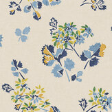 Forest Flower Wallpaper - Blue/ Green - by G P & J Baker