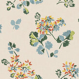 Forest Flower Wallpaper - Teal/ Spice - by G P & J Baker