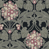 Hydrangea Floral Wallpaper - Black & Rosewood - by NextWall