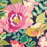 Poppies & Pansies Wallpaper - Midnight Garden - by Ohpopsi