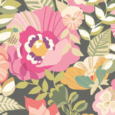 Poppies & Pansies Wallpaper - Vintage Rose - by Ohpopsi