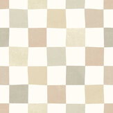 Disco Check Wallpaper - Linen - by Ohpopsi